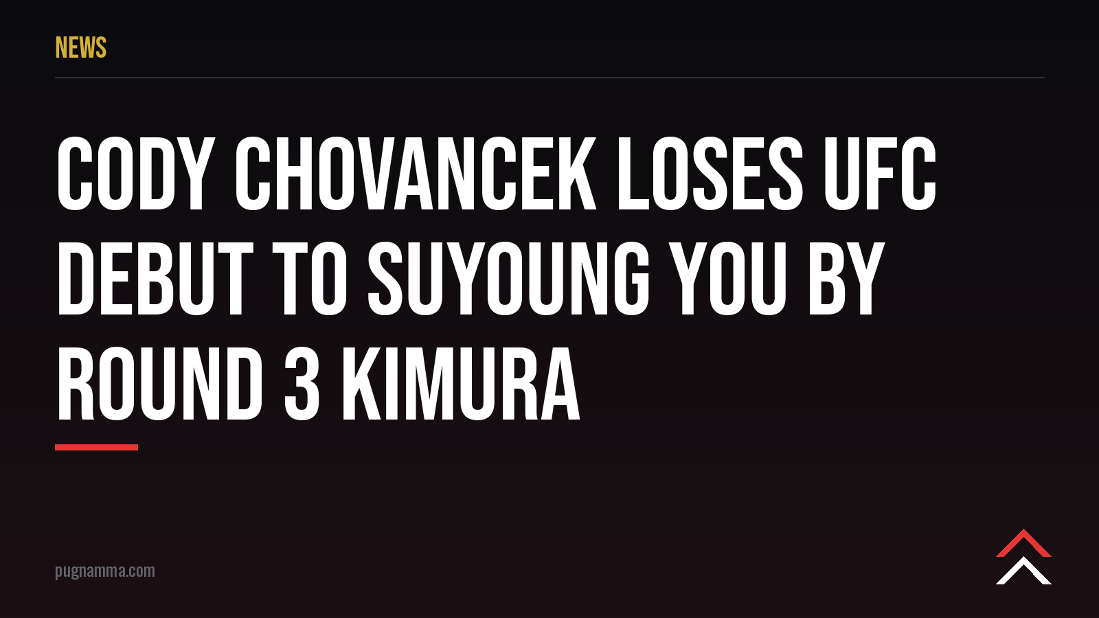 Cody Chovancek verliert UFC-Debüt gegen SuYoung You per Kimura in Runde 3